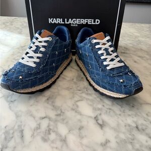 Karl Lagerfeld Blue Denim Sneakers